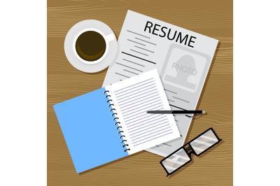 Find work, resume on table