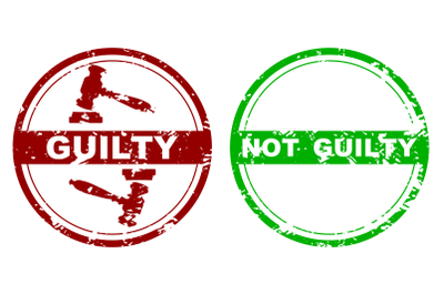 Rubber stamp guilty and not guilty