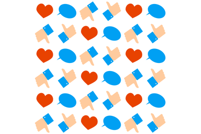 Social networks seamless pattern flat vintage colored