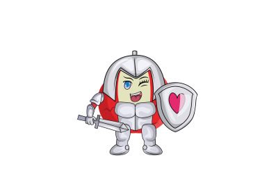 Lychee Fruit Knight Cartoon Character