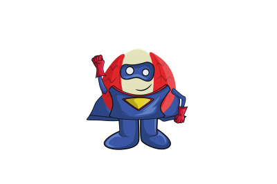 Lychee Fruit Super Hero Cartoon Character