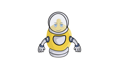 Lemon Fruit Astronaut Cartoon Character