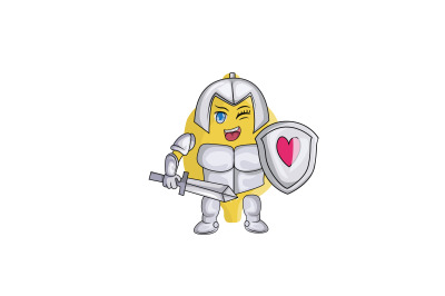 Lemon Fruit Knight Cartoon Character