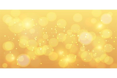 Golden bokeh background. Gold bokeh magic with orange