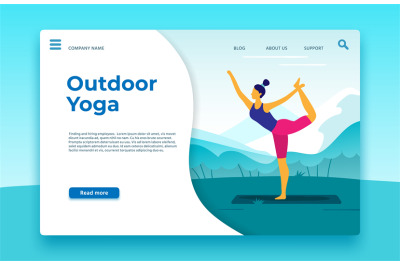 Outdoor yoga classes landing page, outdoor banner