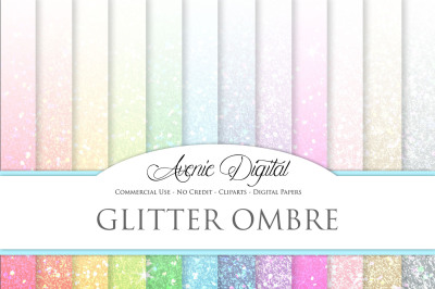 Glitter Ombre Digital Paper Textures