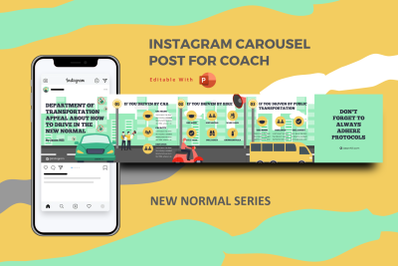 How to drive in the new normal instagram carousel powerpoint template