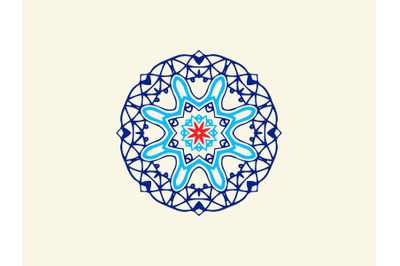 Ornament Abstract Navy Blue Red Color