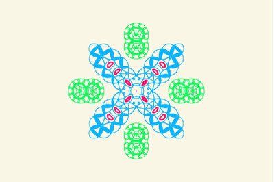 Ornament Abstract Green Blue Pink Color