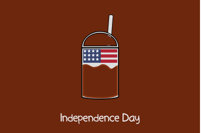 Cola cup with American flag Illustration