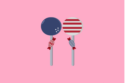 American Candy Stick Illustration