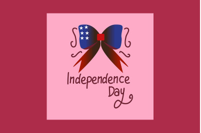 American Independence Day with Ribbon