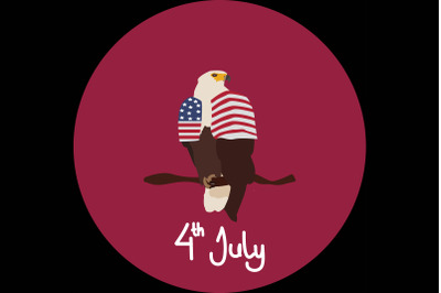 Eagle with Robe of the American Flag Illustration