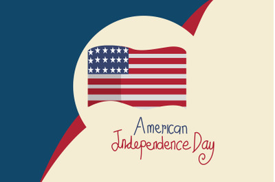 American Flag  Flat Illustration with Quotes
