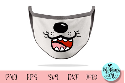 Funny dog face mask svg, face mask svg