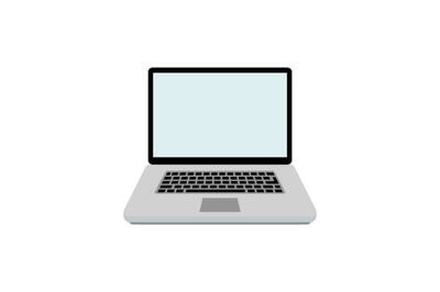 Laptop flat isolated