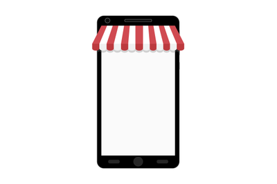 Online shopping on smartphone. Web store