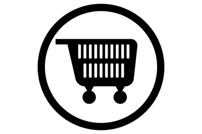 Cart for supermarket icon black white