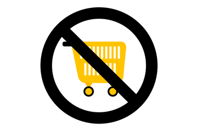 Ban shopping symbol