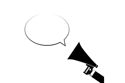 Announcement in megaphone. Speech bubble