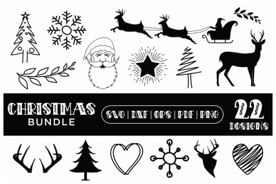Christmas SVG Bundle, Christmas Design Elements, SVG DXF PNG