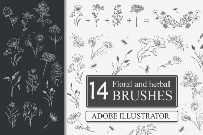 Floral and Herbal Brushes for Adobe Illustrator