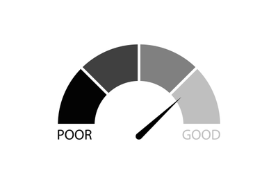 Rating credit indicator black white