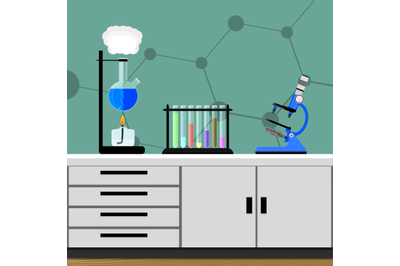 Experiment in chemical laboratory