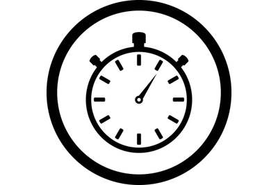 Stopwatch black white icon