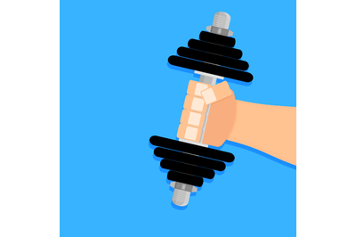 Hand holding weight dumbbell