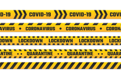 Quarantine stripes, yellow tape for border. Warning cordon for covid 1