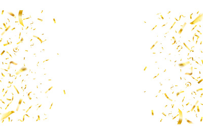 alling shiny golden confetti background on white background. Premium l