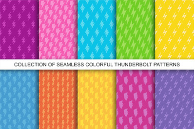 Colorful seamless thunder patterns