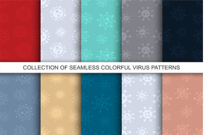 Colorful seamless virus patterns