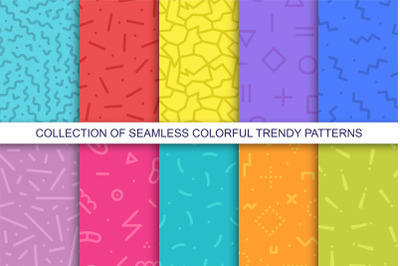 Colorful seamless trendy patterns