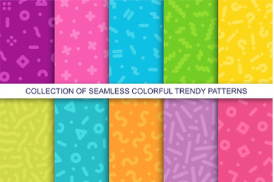 Bright colorful seamless patterns