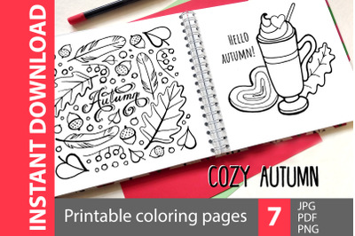 Cozy autumn - 7 coloring pages