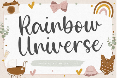 Rainbow Universe is a Modern Handwritten Font