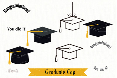 Silhouette Graduate Cap Clipart