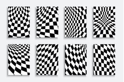 Checkered b&amp;w geometric covers