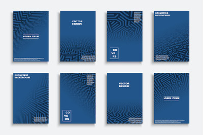 Blue geometric digital posters