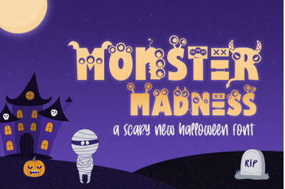 Monster Madness Font (Halloween Fonts, Scary Fonts, Monster Fonts)