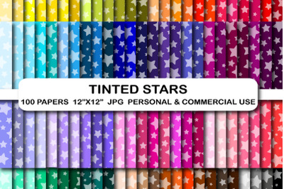 100 Stars Printable Digital Paper Tinted Stars Digital Paper