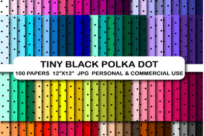 100 Tiny black polka dot digital papers, Polka dot pattern