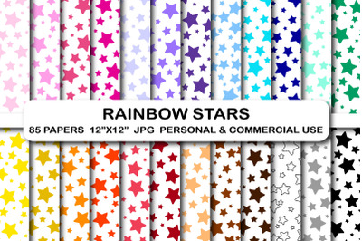 Stars Printable Digital Papers, Stars Scrapbook papers pack