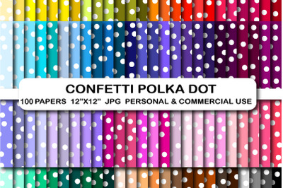 100 Confetti polka dot pattern digital paper pack Dots paper