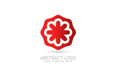 Logo Abstract Gradation Red Color Design