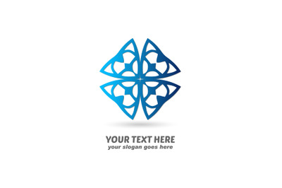 Logo Abstract Gradation Blue Color Design