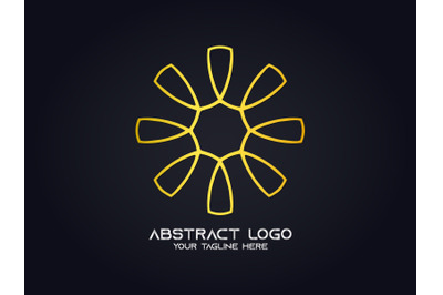Logo Abstract Gold Color Round Design