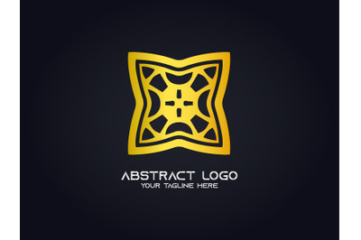 Logo Abstract Gold Color Square Design